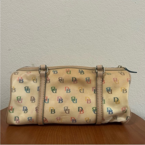 Dooney & Bourke
Cream Tan Shoulder
Bag Leather Trim Coated
Monogram Rainbow - Picture 3 of 10